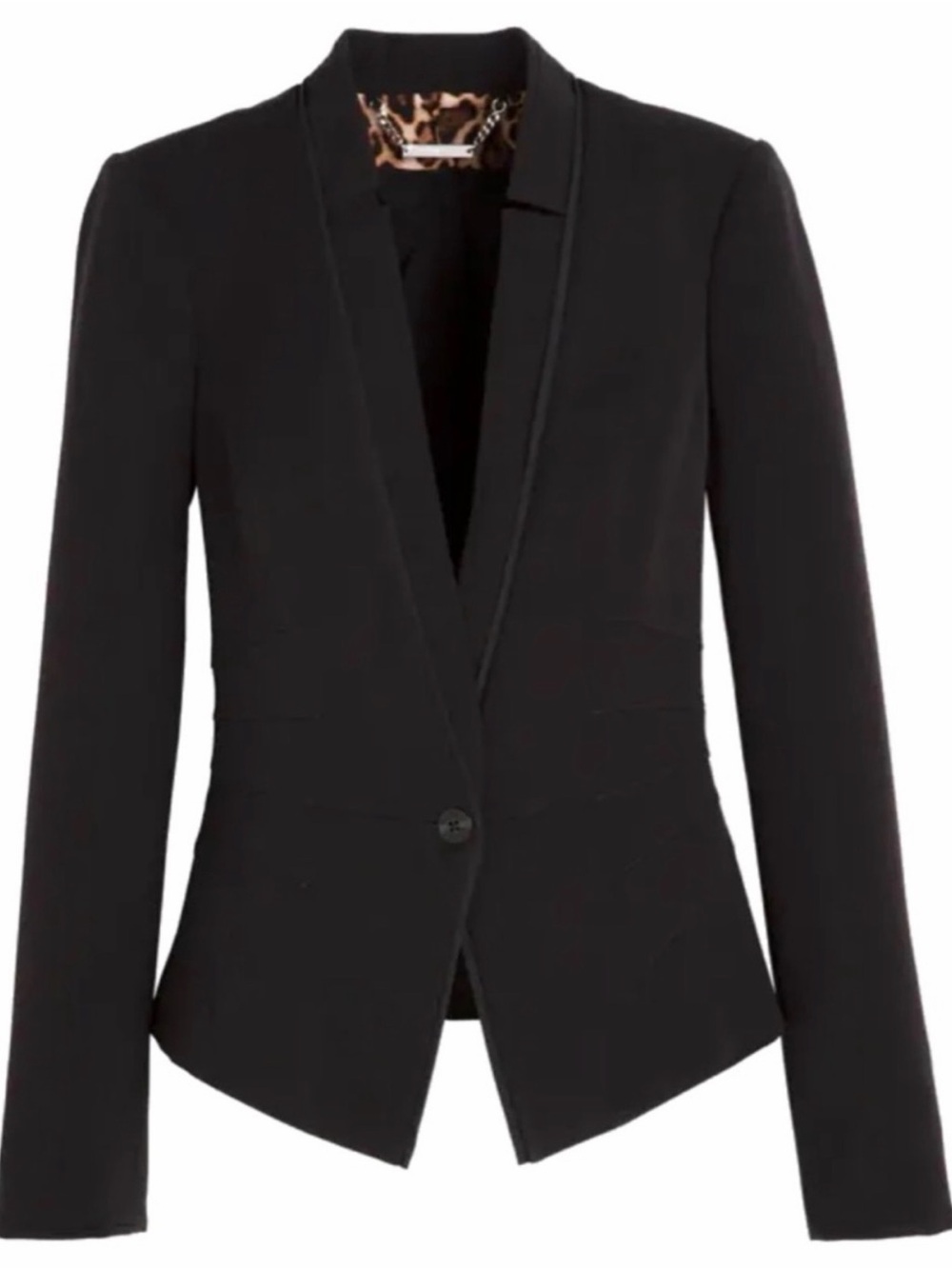 White House Black Market Black Blazer Jacket Size 6 One Button Front